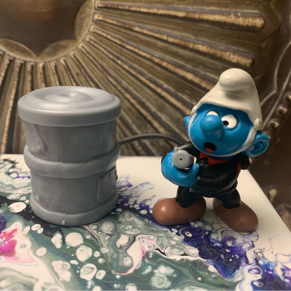 Vintage Smurf Fireman Peyo Schleich Toy Complete Rare